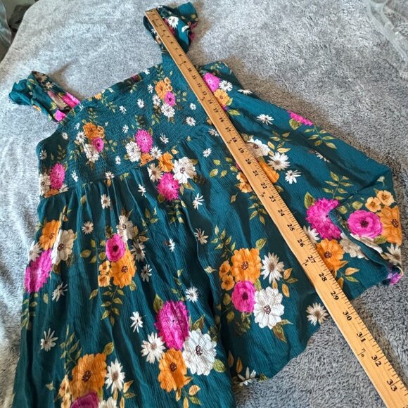 Torrid Womens Top Plus Size‎ 3X Green Floral Flutter Fairy Boho Peplum Hem 18567 - Picture 5 of 9